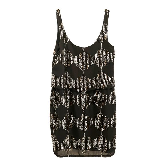 🚨CLEARANCE!! STUNNING VINTAGE Sequin Sparkly Silver/Grey Diamond Party Dress - S - Picture 1 of 7